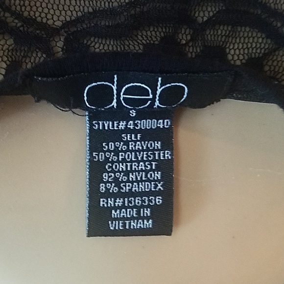 DEB | Lace Back Black and White Striped Top - Picture 5 of 5